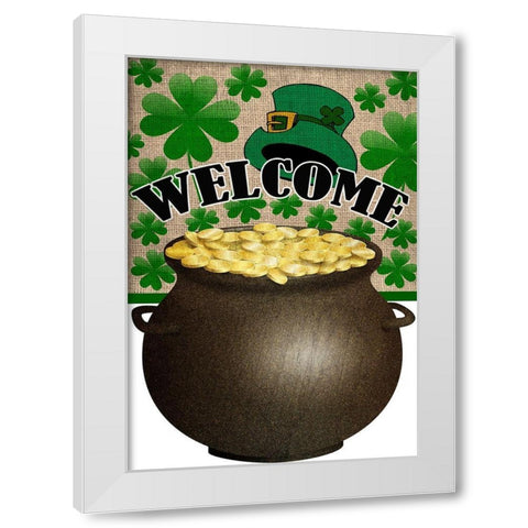 Welcome Irish White Modern Wood Framed Art Print by Kimberly, Allen