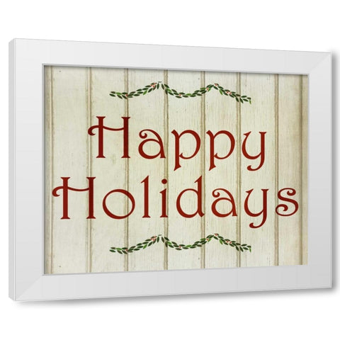 Happy Holidays White Modern Wood Framed Art Print by Allen, Kimberly