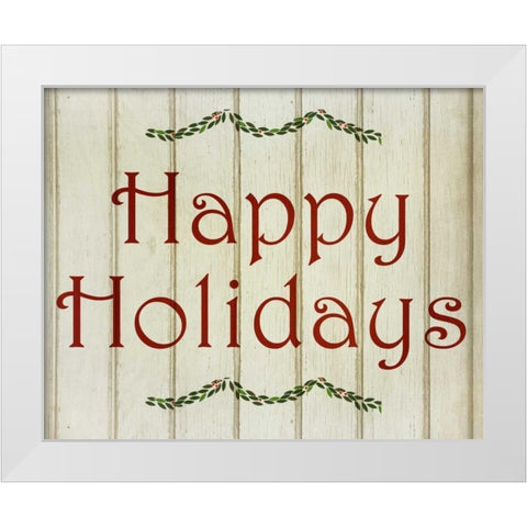 Happy Holidays White Modern Wood Framed Art Print by Allen, Kimberly
