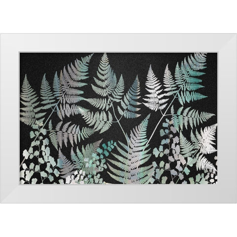 Sparkle Ferns White Modern Wood Framed Art Print by Kimberly, Allen
