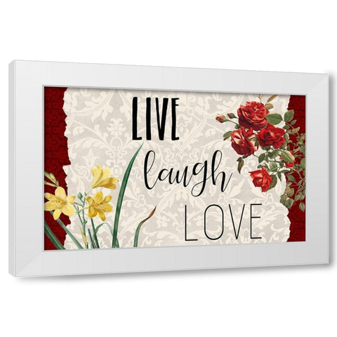 Live Laugh Love 1 White Modern Wood Framed Art Print by Kimberly, Allen