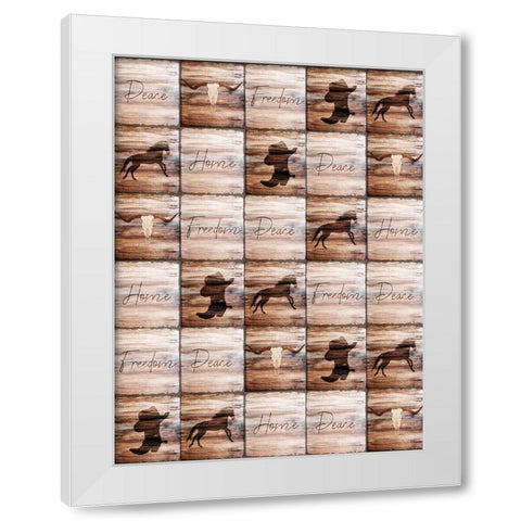 Western Welcome White Modern Wood Framed Art Print by Kimberly, Allen