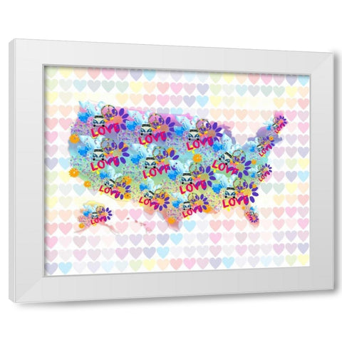 Groovy Love White Modern Wood Framed Art Print by Allen, Kimberly