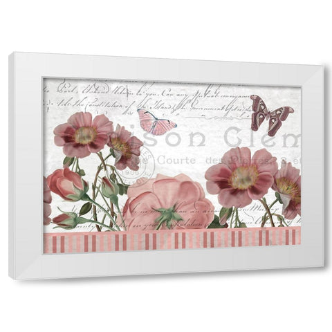 Flight of the Butterflies White Modern Wood Framed Art Print by Kimberly, Allen