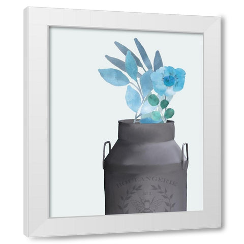 Blue Hues 4 White Modern Wood Framed Art Print by Kimberly, Allen