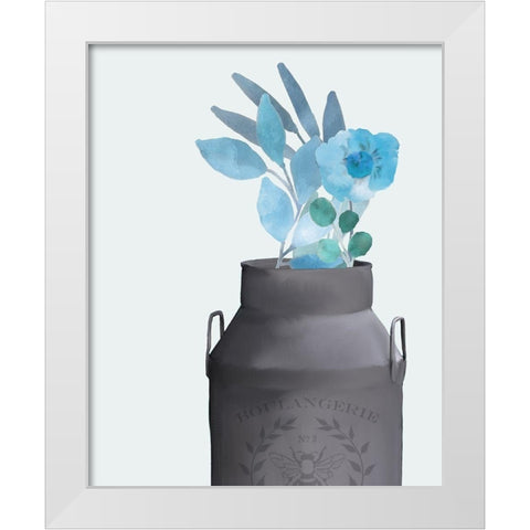 Blue Hues 4 White Modern Wood Framed Art Print by Kimberly, Allen