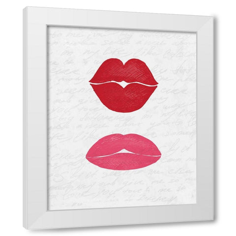 Lip Shades 2 White Modern Wood Framed Art Print by Kimberly, Allen