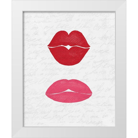 Lip Shades 2 White Modern Wood Framed Art Print by Kimberly, Allen