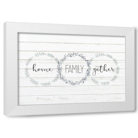 Home Family Gather White Modern Wood Framed Art Print by Kimberly, Allen
