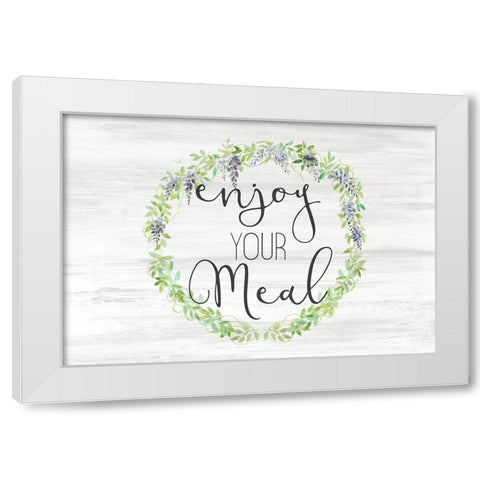 Enjoy your Meal White Modern Wood Framed Art Print by Kimberly, Allen