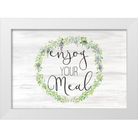 Enjoy your Meal White Modern Wood Framed Art Print by Kimberly, Allen