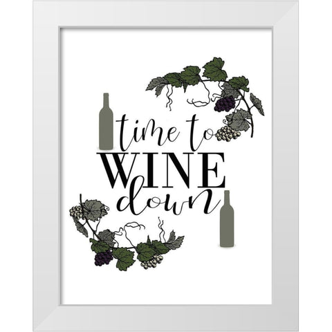 On the Vine 8 White Modern Wood Framed Art Print by Kimberly, Allen