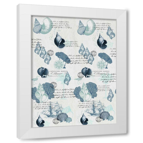 Sea Blues Full White Modern Wood Framed Art Print by Kimberly, Allen