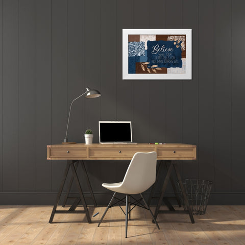 Believe What Your Heart White Modern Wood Framed Art Print by Kimberly, Allen