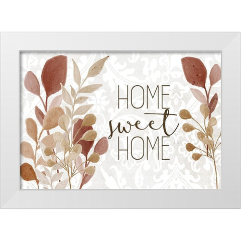 Home Sweet Home Botanical White Modern Wood Framed Art Print by Kimberly, Allen