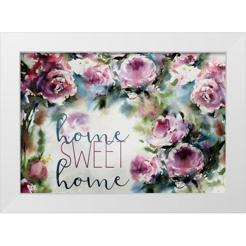 Home Sweet Home Bouquet White Modern Wood Framed Art Print by Kimberly, Allen