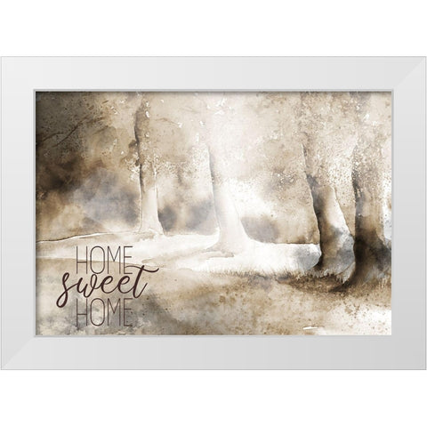 Home Sweet Home Trees White Modern Wood Framed Art Print by Kimberly, Allen