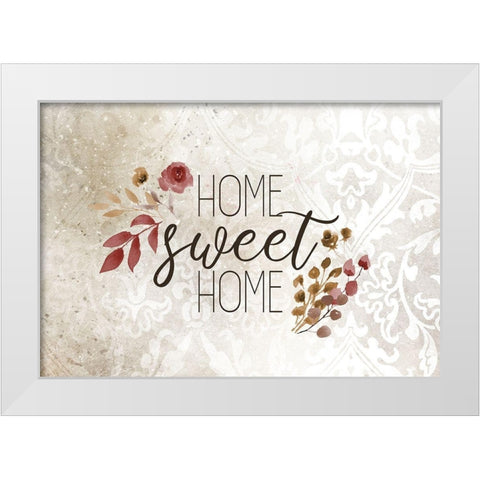 Home Sweet Home Floral 3 White Modern Wood Framed Art Print by Kimberly, Allen