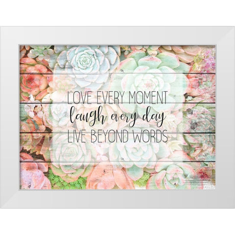 Live Beyond Words White Modern Wood Framed Art Print by Kimberly, Allen