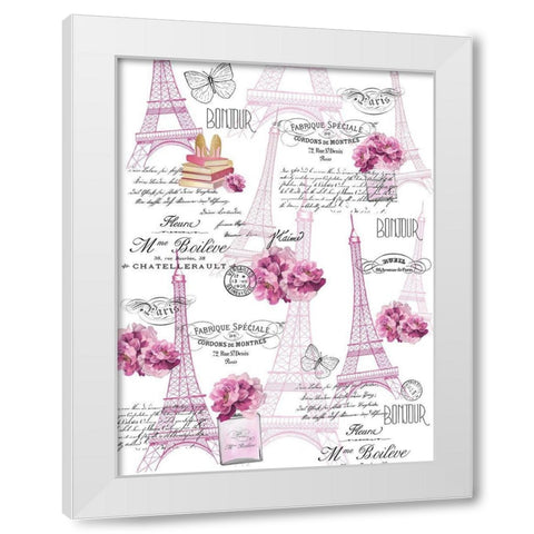 Paris Scents Full White Modern Wood Framed Art Print by Kimberly, Allen