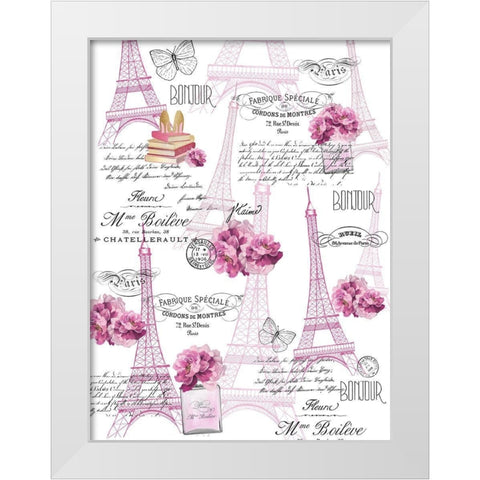 Paris Scents Full White Modern Wood Framed Art Print by Kimberly, Allen