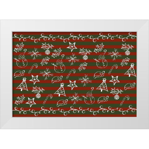 Christmas Sketch White Modern Wood Framed Art Print by Kimberly, Allen