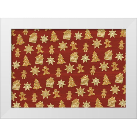 Gingerbread Christmas White Modern Wood Framed Art Print by Kimberly, Allen