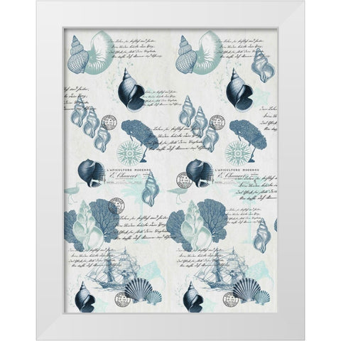 Sea Blues White Modern Wood Framed Art Print by Kimberly, Allen