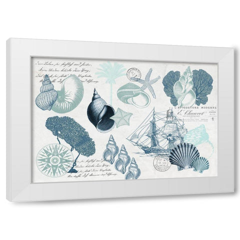 Sea Blues 6 White Modern Wood Framed Art Print by Kimberly, Allen