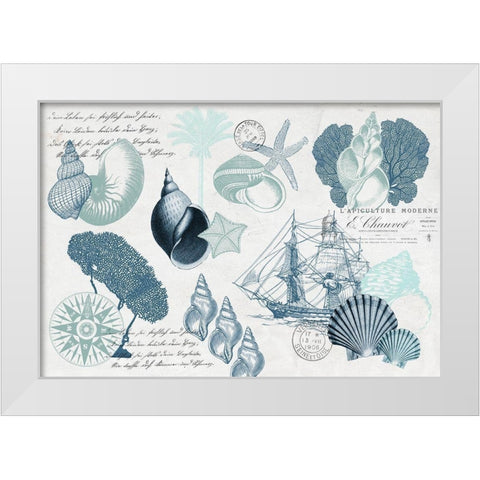 Sea Blues 6 White Modern Wood Framed Art Print by Kimberly, Allen