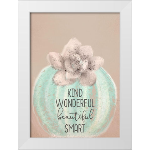 Cactus Believe 2 White Modern Wood Framed Art Print by Kimberly, Allen
