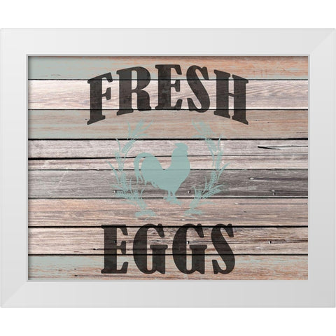 Farm Fresh Eggs White Modern Wood Framed Art Print by Kimberly, Allen
