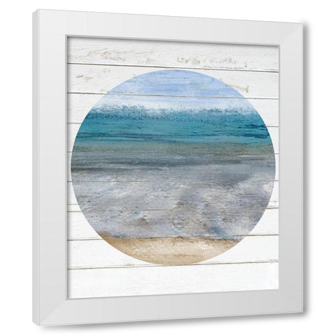 Beach Circle 1 White Modern Wood Framed Art Print by Kimberly, Allen