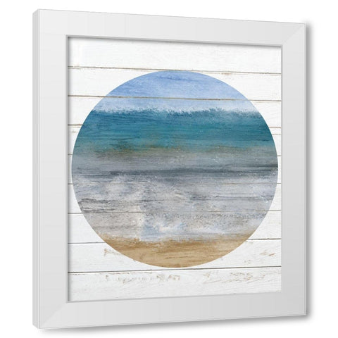 Beach Circle 2 White Modern Wood Framed Art Print by Kimberly, Allen