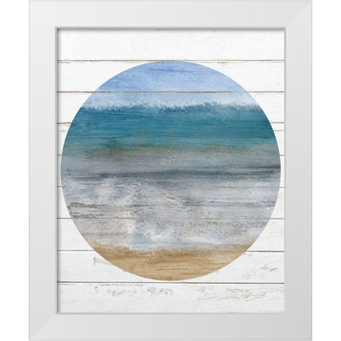 Beach Circle 2 White Modern Wood Framed Art Print by Kimberly, Allen