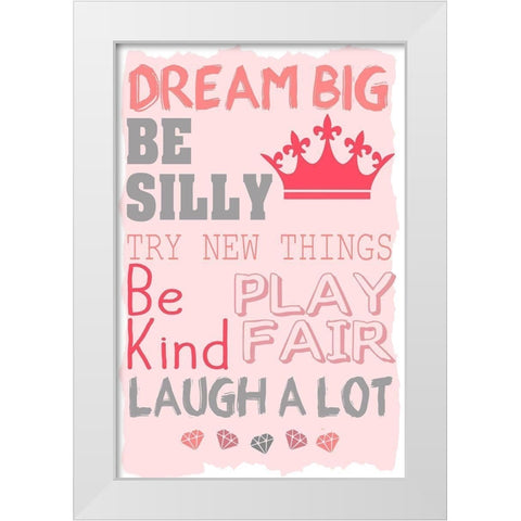 Laugh a Lot White Modern Wood Framed Art Print by Kimberly, Allen