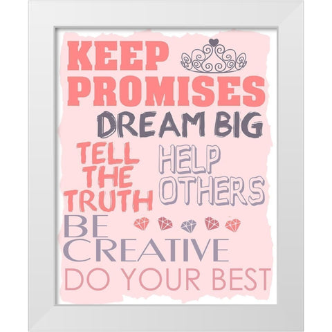 Be Silly 2 Pink White Modern Wood Framed Art Print by Kimberly, Allen