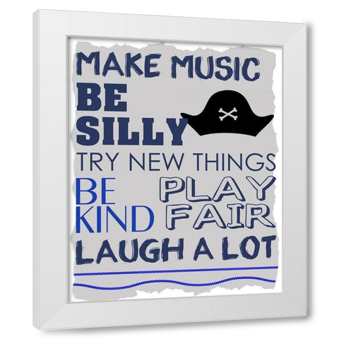 Be Silly 1 Blue White Modern Wood Framed Art Print by Kimberly, Allen