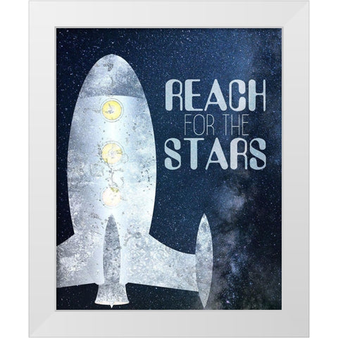 Blast Off 1 White Modern Wood Framed Art Print by Kimberly, Allen