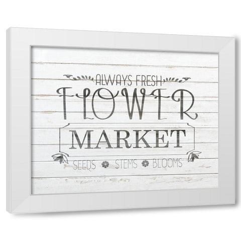 Flower Market White Modern Wood Framed Art Print by Kimberly, Allen