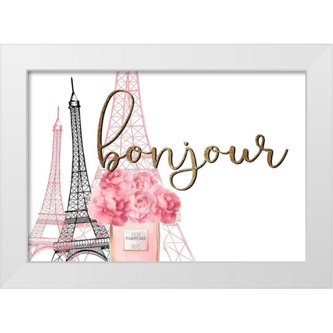 From Paris 5 White Modern Wood Framed Art Print by Kimberly, Allen