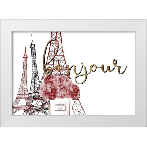 From Paris 5 Red White Modern Wood Framed Art Print by Kimberly, Allen