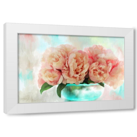 Spring Peonies White Modern Wood Framed Art Print by Kimberly, Allen