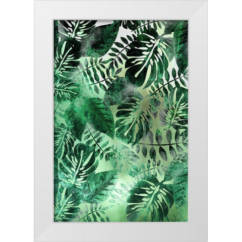 Jungle Green White Modern Wood Framed Art Print by Kimberly, Allen