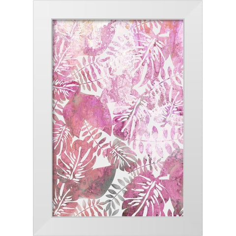 Jungle Pink White Modern Wood Framed Art Print by Kimberly, Allen