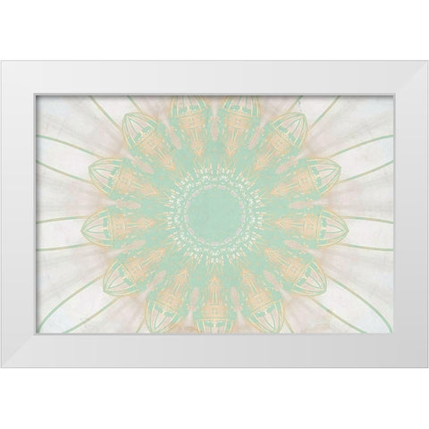 Mint Medallion White Modern Wood Framed Art Print by Kimberly, Allen
