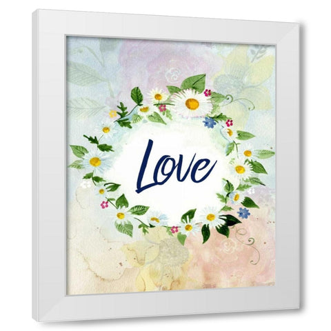 Love Joy Peace 1 White Modern Wood Framed Art Print by Allen, Kimberly