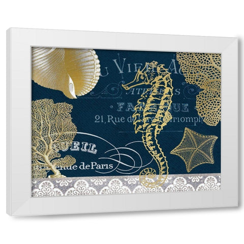 Azure Coastal 1 White Modern Wood Framed Art Print by Kimberly, Allen