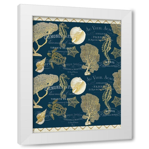 Azure Coastal Navy Full White Modern Wood Framed Art Print by Kimberly, Allen