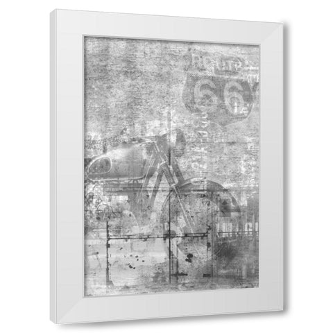 Route 66 Black and White White Modern Wood Framed Art Print by Allen, Kimberly